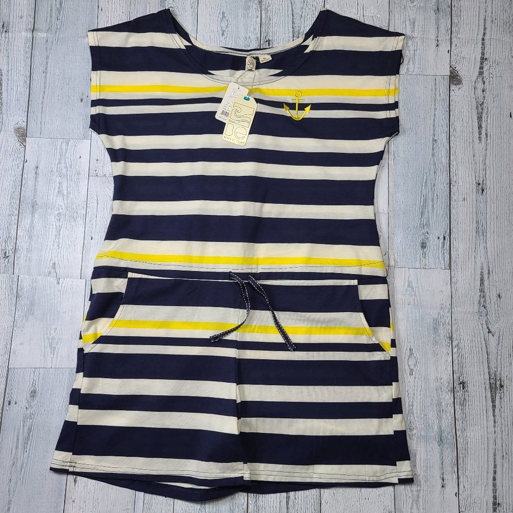 Beach By Exists Yellow, Blue & White Striped Pull/on Pant Dress Size: XL